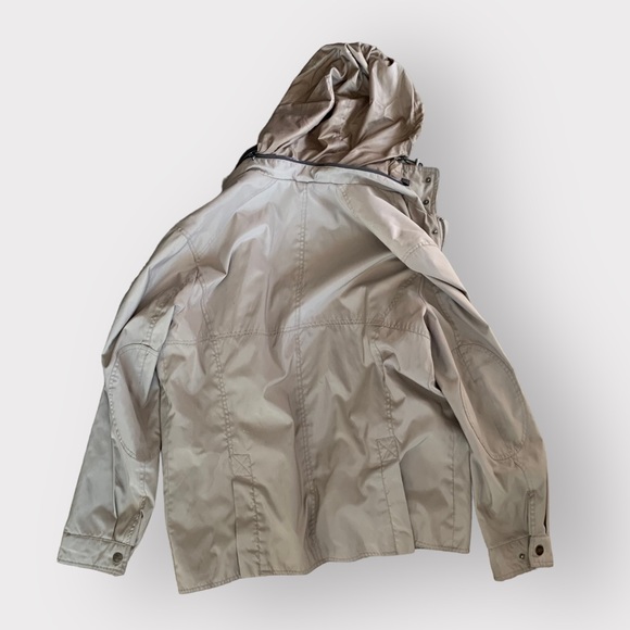 Michael Kors size large autumn fall beige and black jacket with hood - Picture 5 of 9